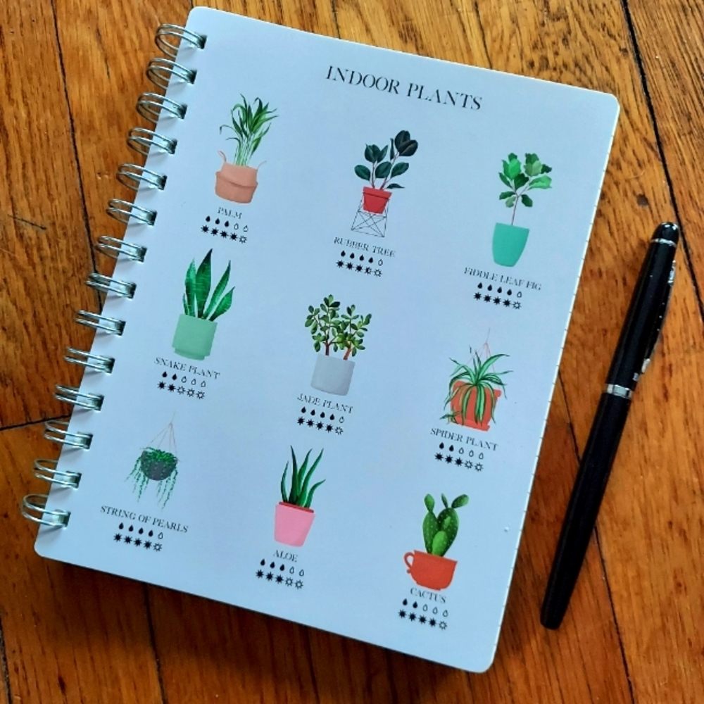 Indoor Plants - notebook - 80 sheets of lined paper with adorable plants cover